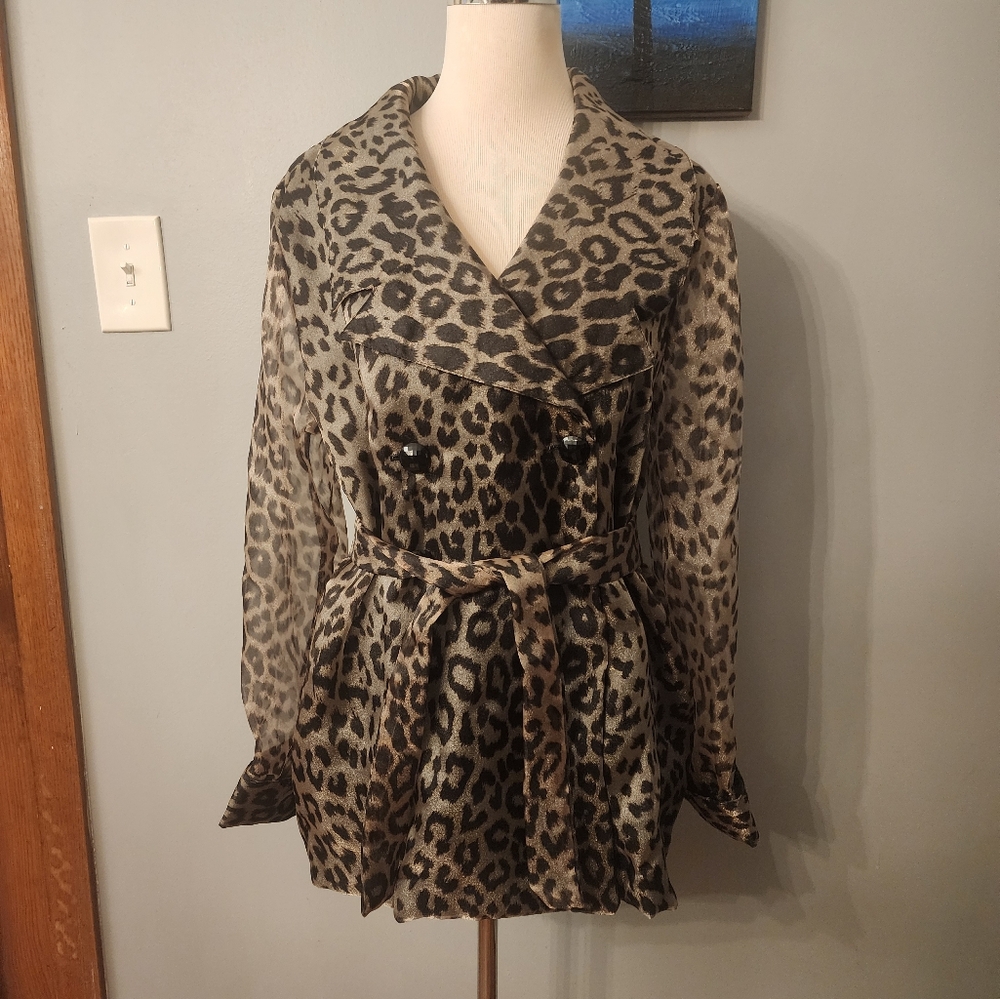 New York Extremes Womens Leopard Light Weight Jacket Size 10